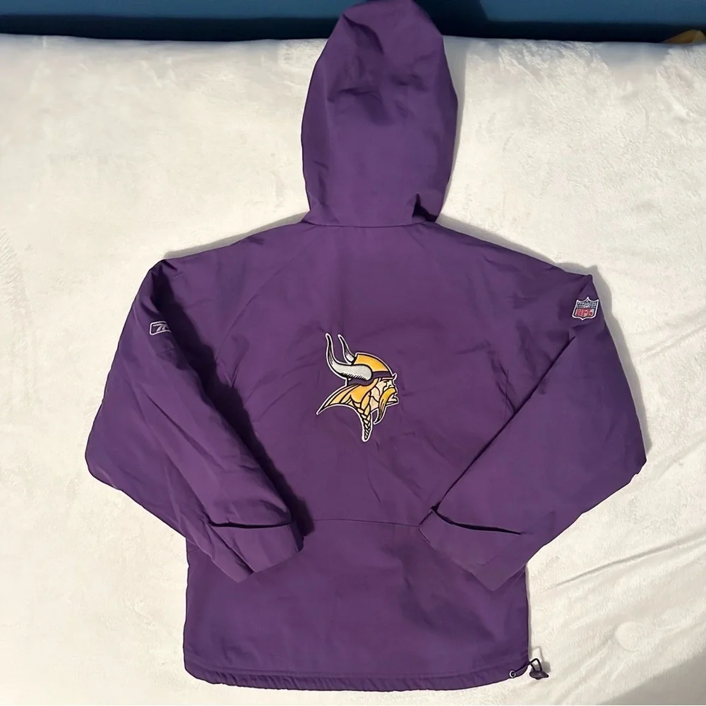 Rare Vintage Minnesota Vikings Kids M 10/12 Stadium Jacket Coat NFL Reebok